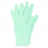 Hellblaue Strickhandschuhe aus Lammwolle