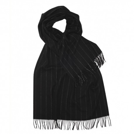 Großer schwartzer Schal mit dünnen Streifen