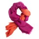 Zweifarbiger Pashmina-Schal in fuchsie und koralle
