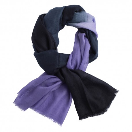 Zweifarbiger Pashmina in marinblau und lavendel