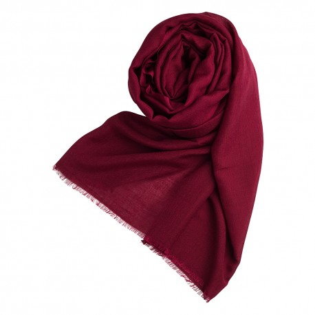 Weinroter Pashmina Schal aus Kaschmir und Seide