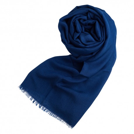 Dunkelblauer Pashmina Schal aus Kaschmir und Seide
