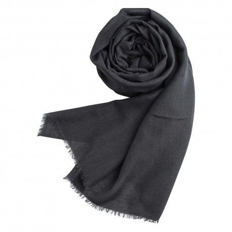 Dunkelgrauer Pashmina Schal aus Kaschmir und Seide