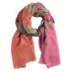 Karierten Kaschmir/Seide Schal Beige/Rot/Violett