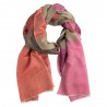 Karierten Kaschmir/Seide Schal Beige/Rot/Violett