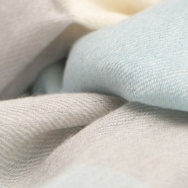 Karierter Pashmina-Schal in blau, grau und weiß