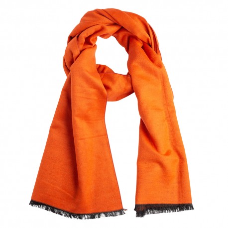 Orange Seidenstola in gebürsteter Seide