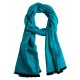 Petrolblaue Seidenstola aus gebürsteter Seide