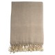 Kaschmir Plaid in Weiß / Beige Melange