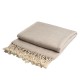 Kaschmir Plaid in Weiß / Beige Melange