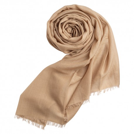 Sandfarbener Pashmina Schal aus Kaschmir und Seide