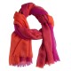 Karierter Kaschmir-Schal Fuchsia / Koralle