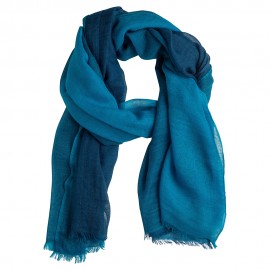 Karierter Kaschmir-Schal Petrolblau / Marine