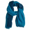 Karierter Kaschmir-Schal in Petrol- und Marineblau