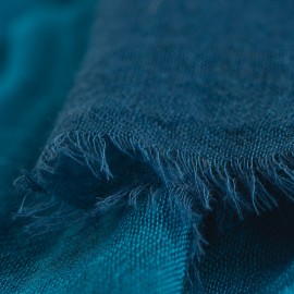 Karierter Kaschmir-Schal Petrolblau / Marine