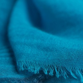 Karierter Kaschmir-Schal Petrolblau / Marine