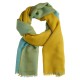 Karierter Kaschmir-Schal Senfgelb / Blau