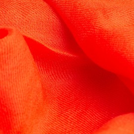 Korallenroter Pashmina-Schal in doppelf&auml;digem Twill