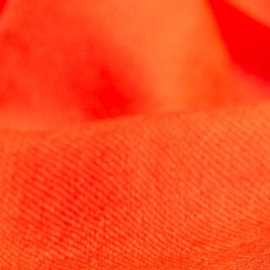 Korallenroter Pashmina-Schal in doppelf&auml;digem Twill