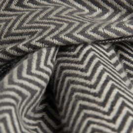 Graues Kaschmir-Woll-Tuch mit Zick-Zack-Muster