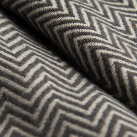 Graues Kaschmir-Woll-Tuch mit Zick-Zack-Muster