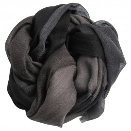 Karierter Kaschmir-Schal in Schwarz und Grau