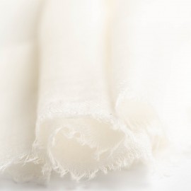 Weißer extra großer Schal aus Kaschmir 200 x 140 cm