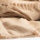 Sandfarbener Schal aus handgewebter Kaschmir