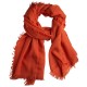 Orangefarbener Schal aus handgewebter Kaschmir