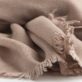Taupegrauer Schal aus handgewebter Kaschmir