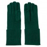 Flaschengrüne, gestrickte Kaschmir-Handschuhe
