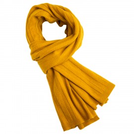 Currygelbes Strickhalstuch aus Kaschmir