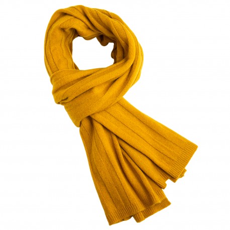 Currygelbes Strickhalstuch aus Kaschmir
