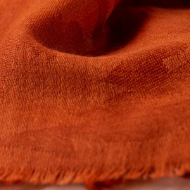 Jacquard-gewebter Kaschmirschal in Rostorange