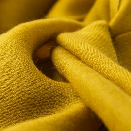 Currygelber Pashmina-Schal in doppelf&auml;digem Twill