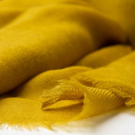 Currygelber Pashmina-Schal in doppelf&auml;digem Twill