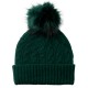 Flaschengrüne Mütze aus Kaschmir mit Pompon
