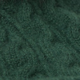 Flaschengr&uuml;ne M&uuml;tze aus Kaschmir mit Pompon