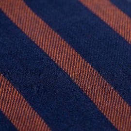 Marineblauer Kaschmirschal mit orangen Streifen
