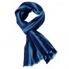 Marineblauer Kaschmirschal mit hellblauen Streifen