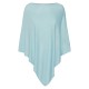 Eisblauer Poncho aus Seide/Kaschmir