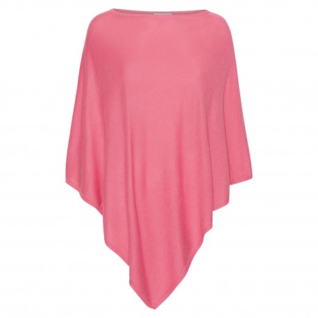 Rosafarbener Poncho aus Seide/Kaschmir