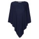 Dunkelblau poncho aus Seide/Kaschmir Mix