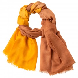 Zweifarbiger Pashmina-Schal in warmem Braun und Gold