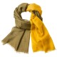 Zweifarbiger Pashmina-Schal in Olivgrün und Currygelb