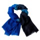 Zweifarbiger Pashmina-Schal in Schwarz und Blau