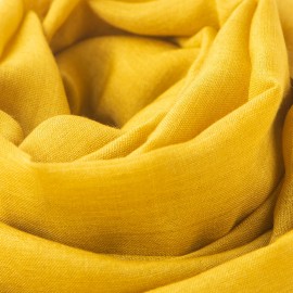 Currygelber Pashmina-Schal aus Kaschmir und Seide