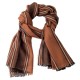 Cashmere-Schal in Hellbraun mit schwarzen/weißen Streifen