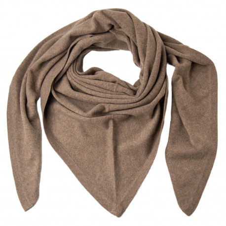 Dreieckiger Kaschmirschal in Taupe