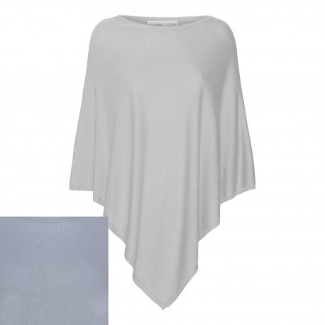 Hellblau poncho aus Seide/Kaschmir Mix
